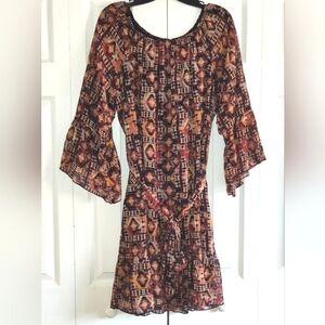 INC International Concepts Mod World Women's  Boho Peasant Dress, Sz. 10.